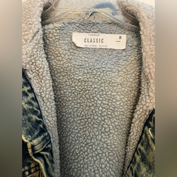 Men’s Topman Winter Blue Jean/Fleece Jacket - Picture 2 of 4